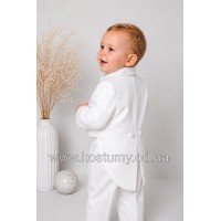Фрачний костюм білий, фрак на рочок, костюм на хрестини, костюм на 1 рік