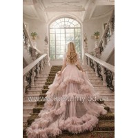 Сукня шлейфова АНЖЕЛІКА, випускна сукня в 11 клас, шлейфова сукня, сукня на випускний у старшій школі, розмір S